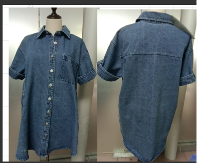 Chic Womens Short-Sleeve Denim Top – Casual, Stylish & Effortless